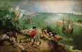 Landschaft mit dem Fall von Ikarus Flämisch Renaissance Bauer Pieter Bruegel der Ältere